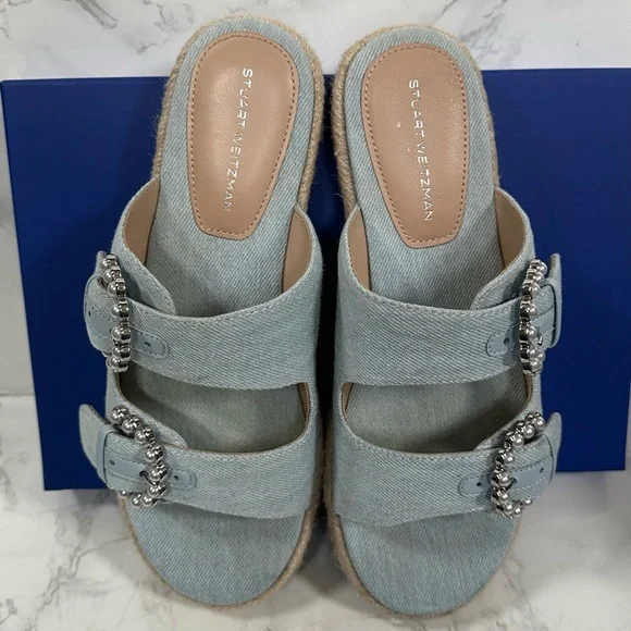 Stuart Weitzman Tomi Pearl Espadrille Slides - Picture 4 of 15